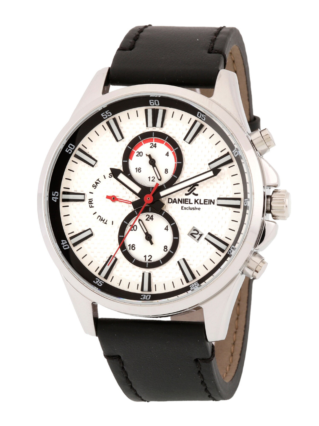 Daniel Klein Men Silver-Toned Patterned Dial & Black Leather Straps Watch DK.1.12351-1
Daniel Klein Men Silver-Toned Patterned Dial & Black Leather Straps Watch DK.1.12351-1