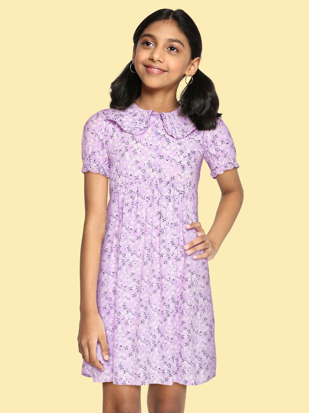 Allen Solly Junior Girls Lavender & White Floral Print Peter Pan Collar Fit & Flare Dress
Allen Solly Junior Girls Lavender & White Floral Print Peter Pan Collar Fit & Flare Dress