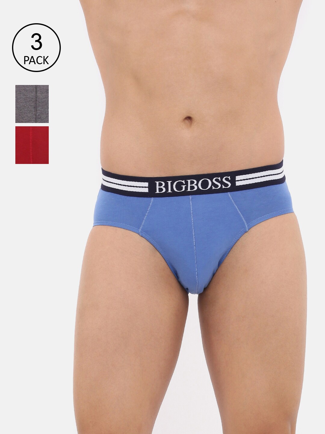 Dollar Bigboss Men Pack Of 3 Assorted Shuffle Intellisoft Cotton Modal Briefs PO3-CO1
Dollar Bigboss Men Pack Of 3 Assorted Shuffle Intellisoft Cotton Modal Briefs PO3-CO1