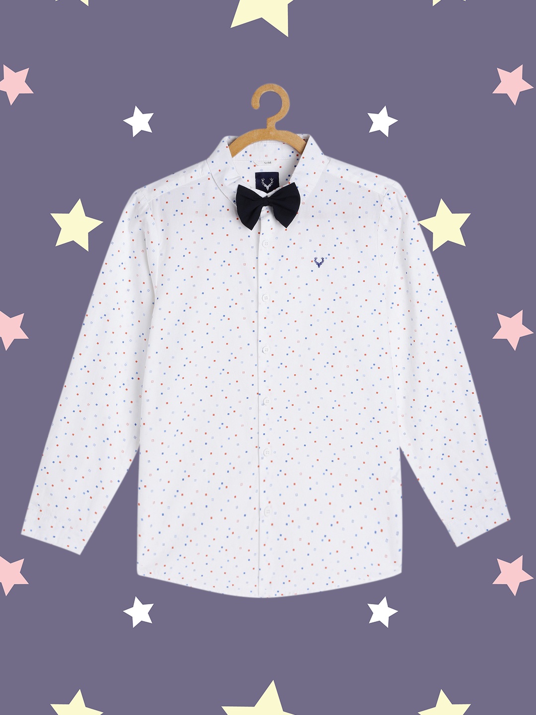 Allen Solly Junior Boys White Slim Fit Geometric Opaque Printed Pure Cotton Shirt with Bow
Allen Solly Junior Boys White Slim Fit Geometric Opaque Printed Pure Cotton Shirt with Bow