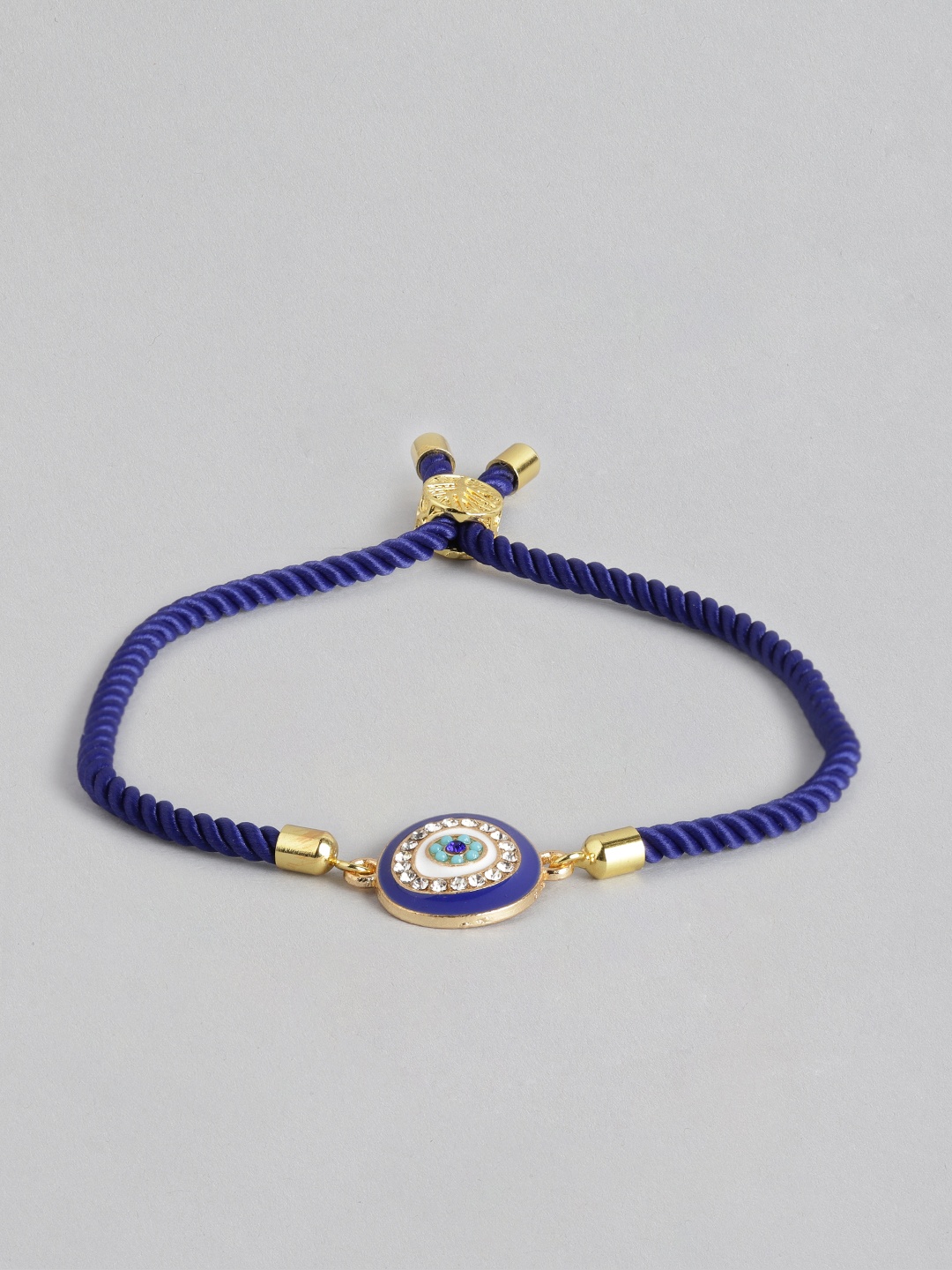 Blueberry Women Navy Blue & White Gold-Plated Studded Evil Eye Enamelled Charm Bracelet
Blueberry Women Navy Blue & White Gold-Plated Studded Evil Eye Enamelled Charm Bracelet