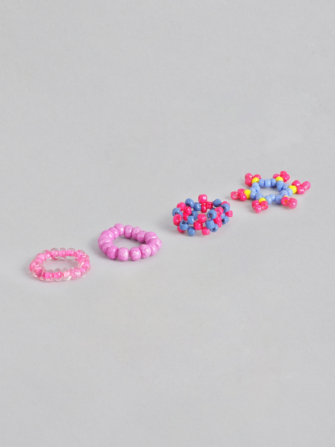 Blueberry KIDS Girls Set of 4 Multicoloured Handcrafted Beaded Adjustable Finger Rings, Multi
Blueberry KIDS Girls Set of 4 Multicoloured Handcrafted Beaded Adjustable Finger Rings, Multi