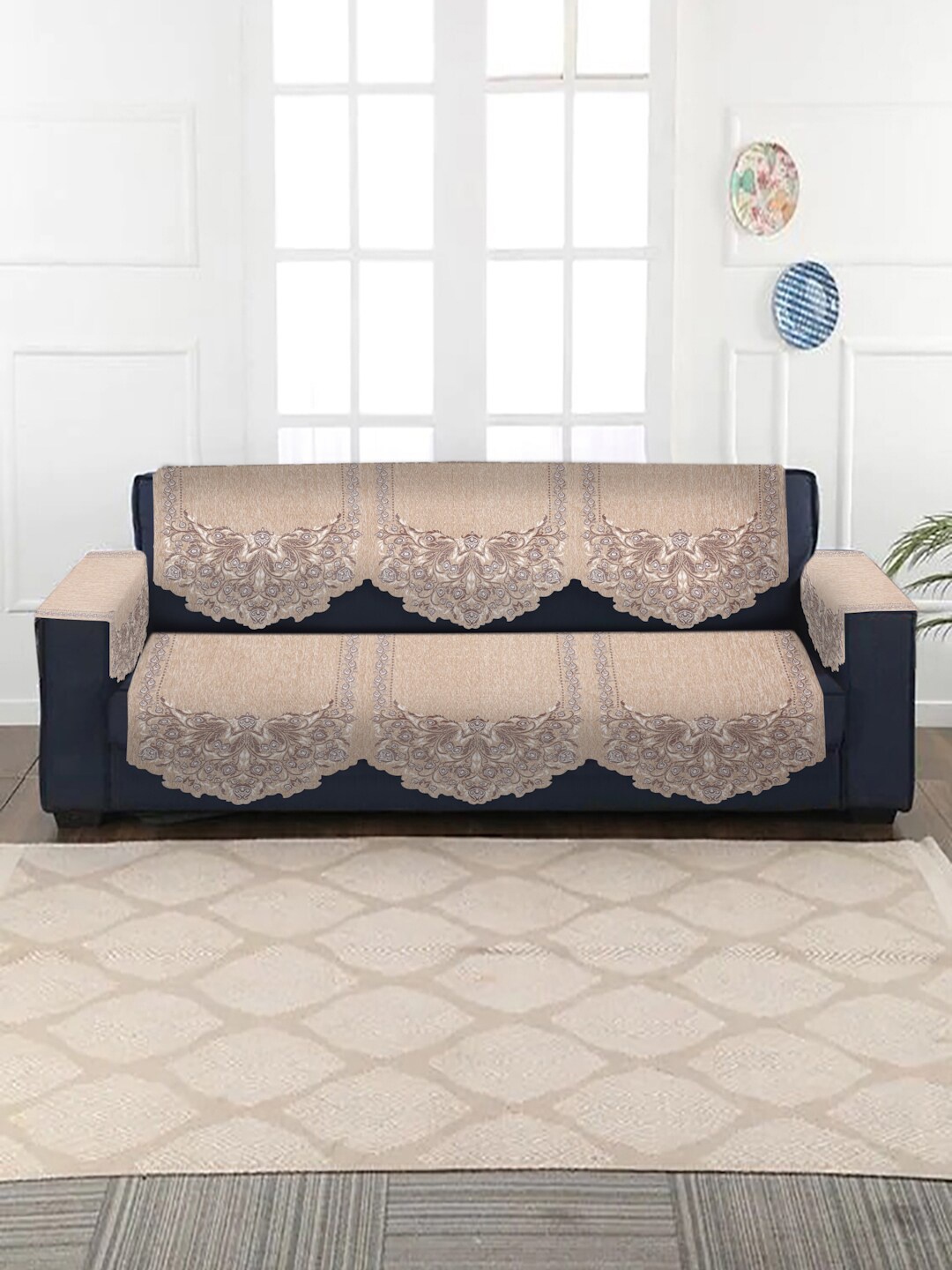 HOSTA HOMES Cream-coloured Set of 16 Jacquard Velvet 5 Seater Sofa Cover with Arm Rest
HOSTA HOMES Cream-coloured Set of 16 Jacquard Velvet 5 Seater Sofa Cover with Arm Rest