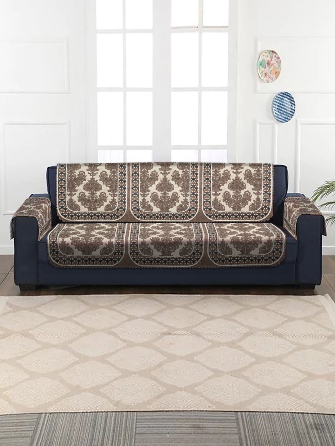 HOSTA HOMES Pack of 16 Brown Jacquard Velvet 5 Seater Sofa Cover Set with Arm Rest Cover
HOSTA HOMES Pack of 16 Brown Jacquard Velvet 5 Seater Sofa Cover Set with Arm Rest Cover