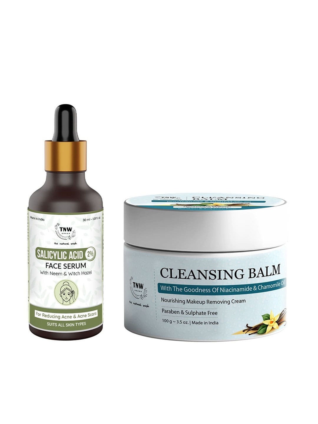 TNW the natural wash Set of Cleansing Balm 100g & Salicylic Acid Face Serum 30ml, White
TNW the natural wash Set of Cleansing Balm 100g & Salicylic Acid Face Serum 30ml, White