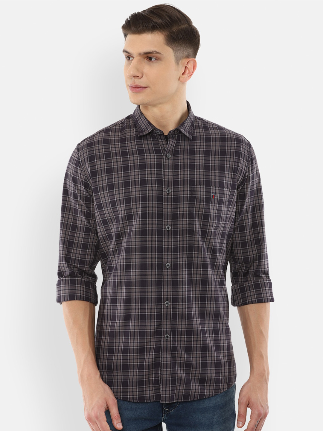 Louis Philippe Sport Men Charcoal Grey Slim Fit Checked Pure Cotton Casual Shirt
Louis Philippe Sport Men Charcoal Grey Slim Fit Checked Pure Cotton Casual Shirt