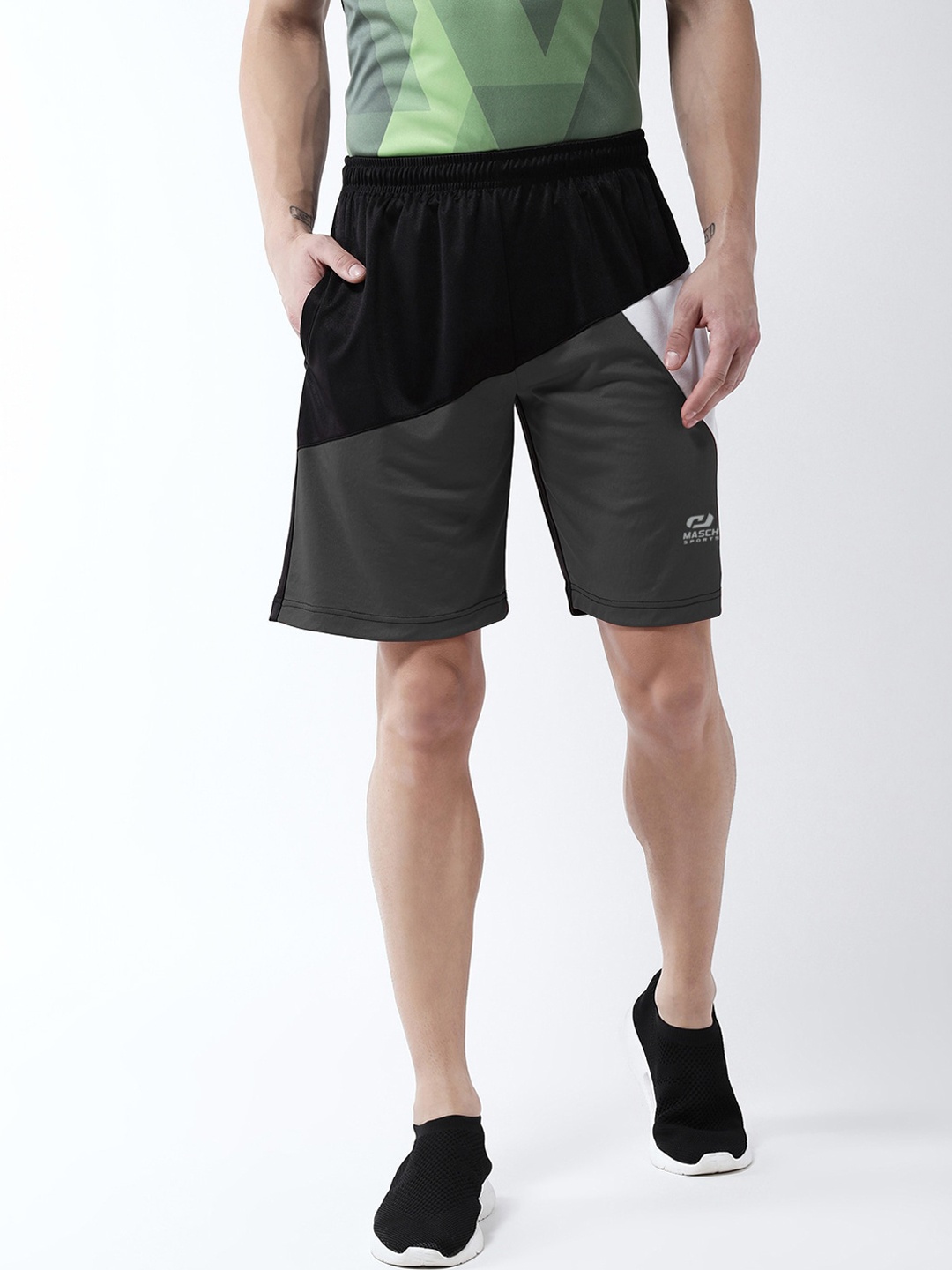 Masch Sports Men Black Dry-Fit Training or Gym Sports Shorts