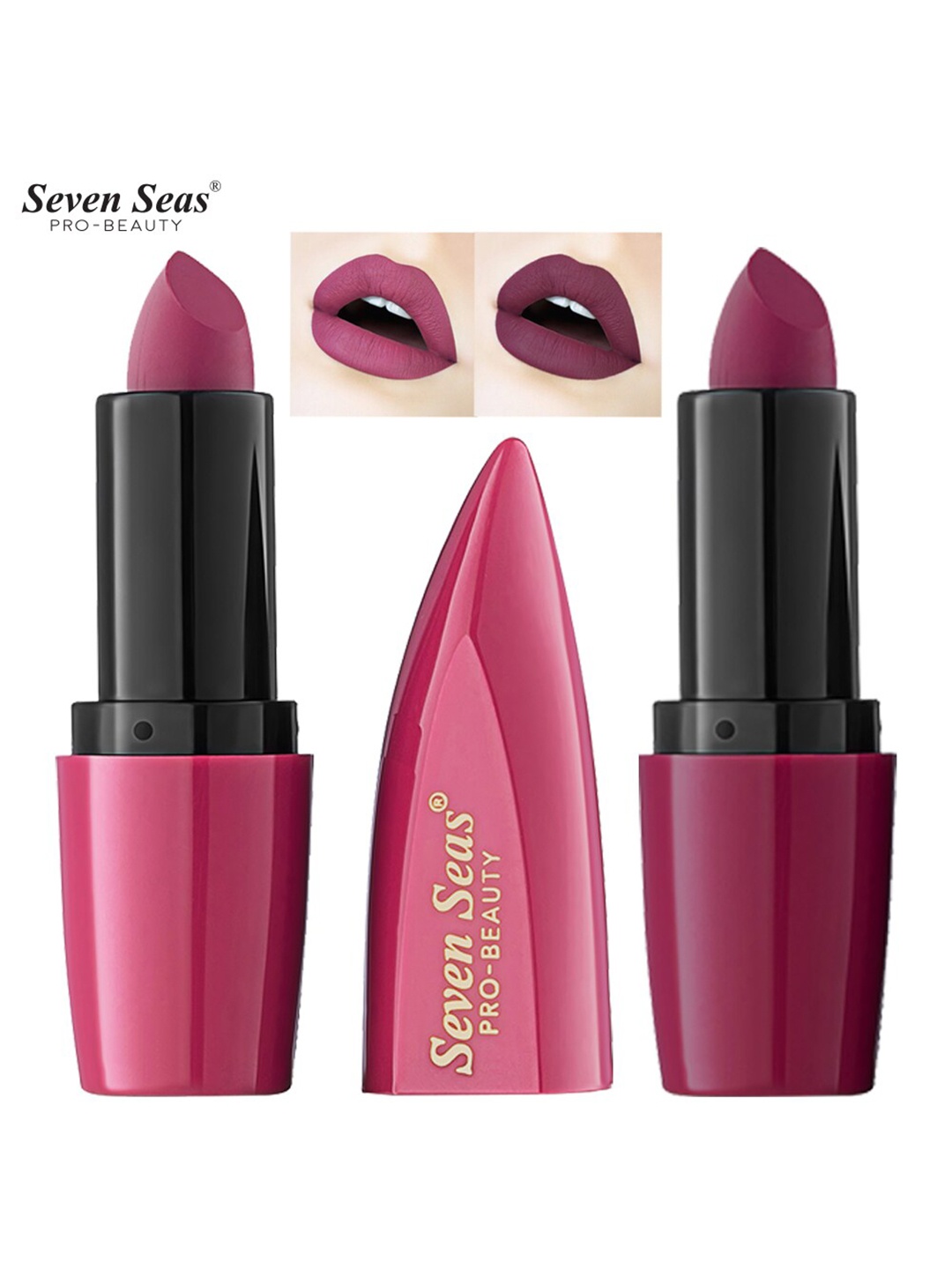 Seven Seas Pro-Beauty Set of 2 Ultimate Matte Lipsticks - Claret & Crown of Thorns, Pink
Seven Seas Pro-Beauty Set of 2 Ultimate Matte Lipsticks - Claret & Crown of Thorns, Pink