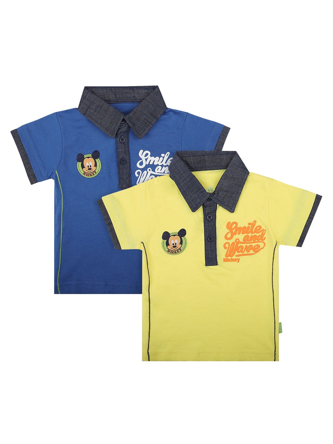 Bodycare Kids Boys Pack of 2 Mickey Mouse Printed Polo Collar Applique T-shirts, Blue
Bodycare Kids Boys Pack of 2 Mickey Mouse Printed Polo Collar Applique T-shirts, Blue
