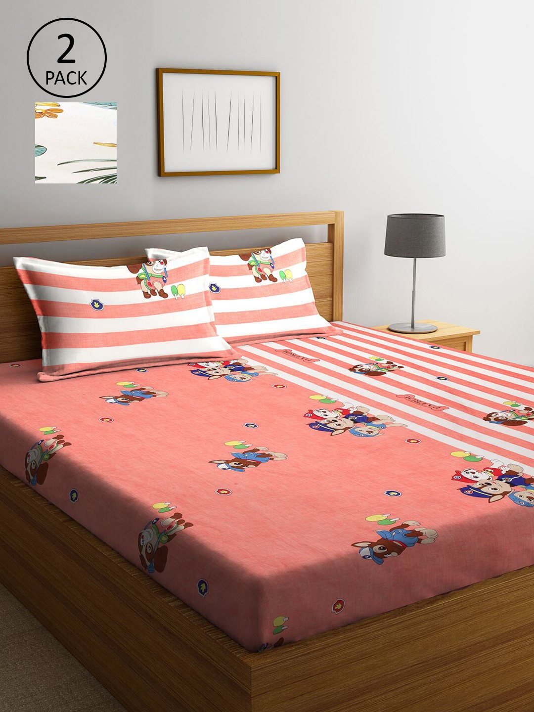 KLOTTHE Pack Of 2 Multicoloured Floral 210 TC King Double Bedsheet With 4 Pillow Covers, Multi
KLOTTHE Pack Of 2 Multicoloured Floral 210 TC King Double Bedsheet With 4 Pillow Covers, Multi