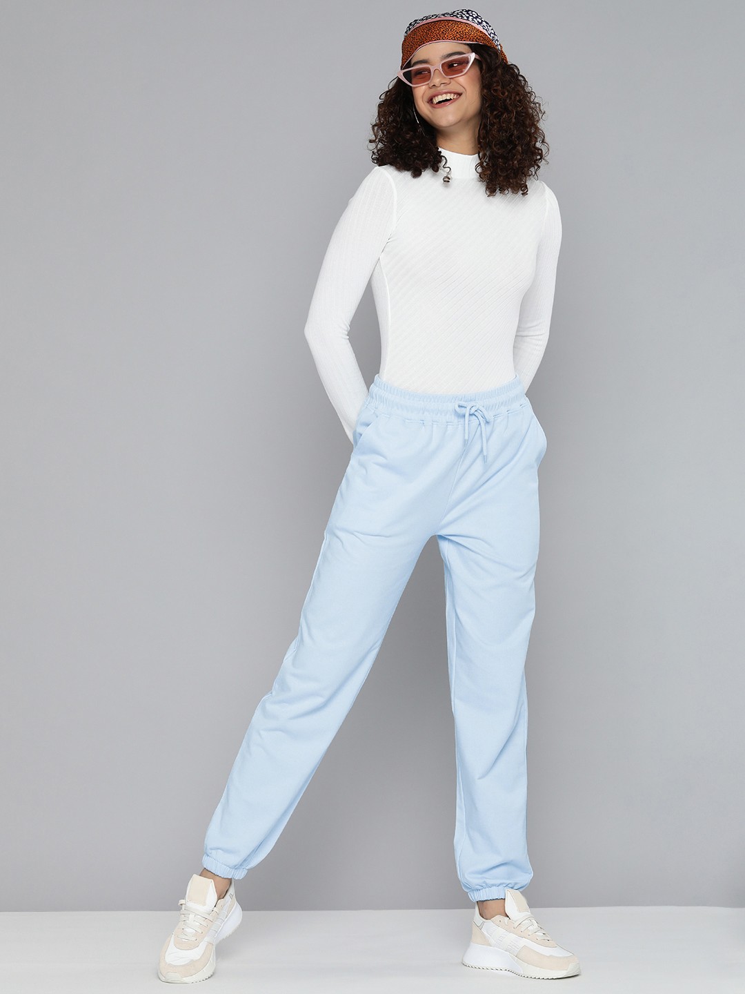 HERE&NOW Women Ice Water Blue Solid Regular Fit High-Rise Knitted Pure Cotton Joggers
HERE&NOW Women Ice Water Blue Solid Regular Fit High-Rise Knitted Pure Cotton Joggers
