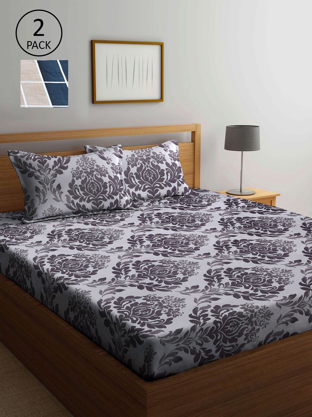 KLOTTHE Pack Of 2 Multicoloured Floral 210 TC King Double Bedsheet With 2 Pillow Covers, Multi
KLOTTHE Pack Of 2 Multicoloured Floral 210 TC King Double Bedsheet With 2 Pillow Covers, Multi