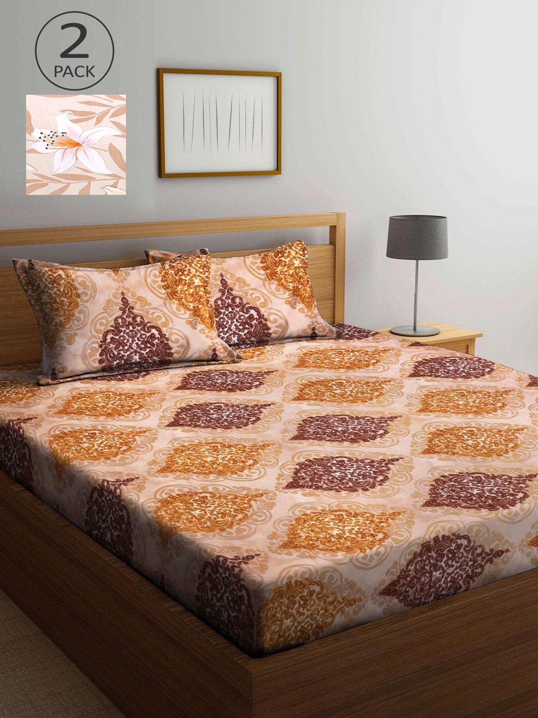 KLOTTHE Multicoloured Ethnic Motifs 210 TC 2 King Bedsheet with 4 Pillow Covers, Multi
KLOTTHE Multicoloured Ethnic Motifs 210 TC 2 King Bedsheet with 4 Pillow Covers, Multi