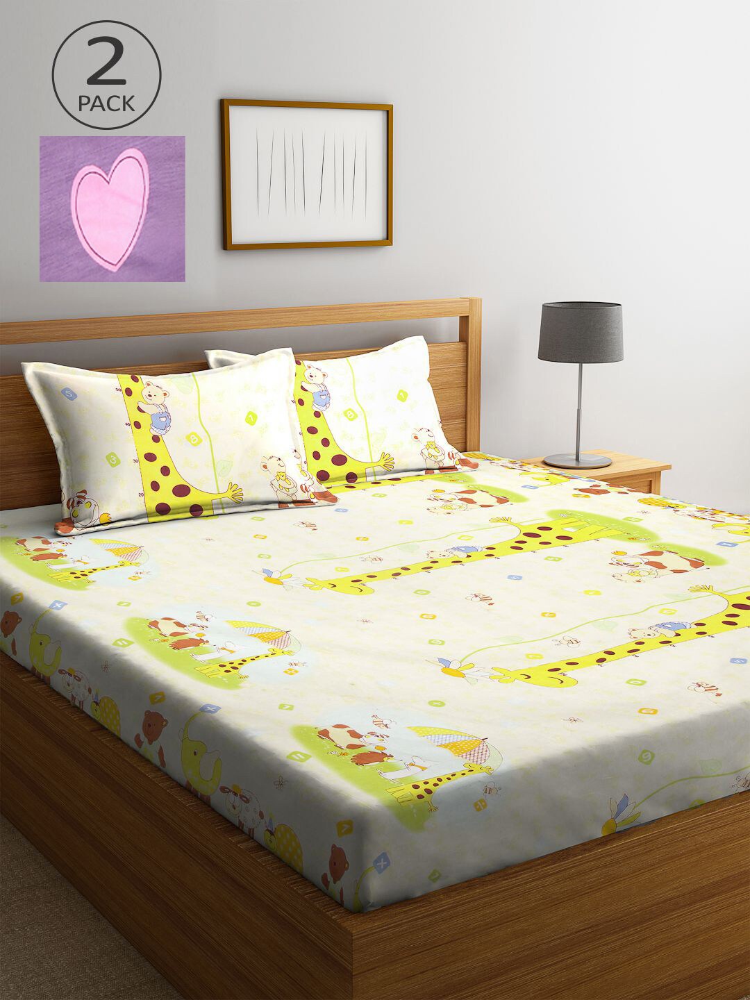 KLOTTHE Beige & Purple Cartoon Characters 210 TC 2 King Bedsheet with 4 Pillow Covers
KLOTTHE Beige & Purple Cartoon Characters 210 TC 2 King Bedsheet with 4 Pillow Covers