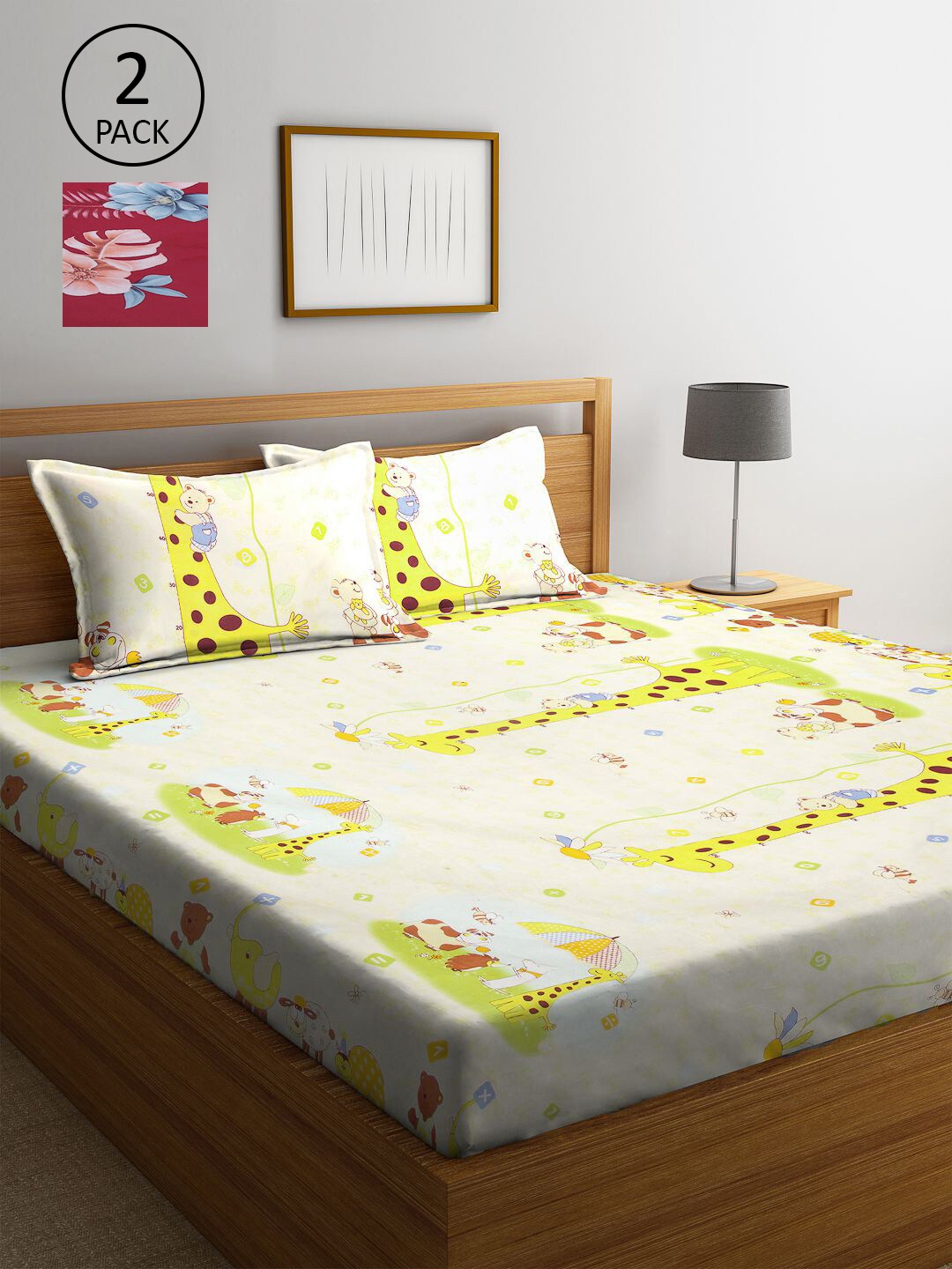 KLOTTHE Beige & Maroon Cartoon Characters 210 TC 2 King Bedsheet with 4 Pillow Covers
KLOTTHE Beige & Maroon Cartoon Characters 210 TC 2 King Bedsheet with 4 Pillow Covers