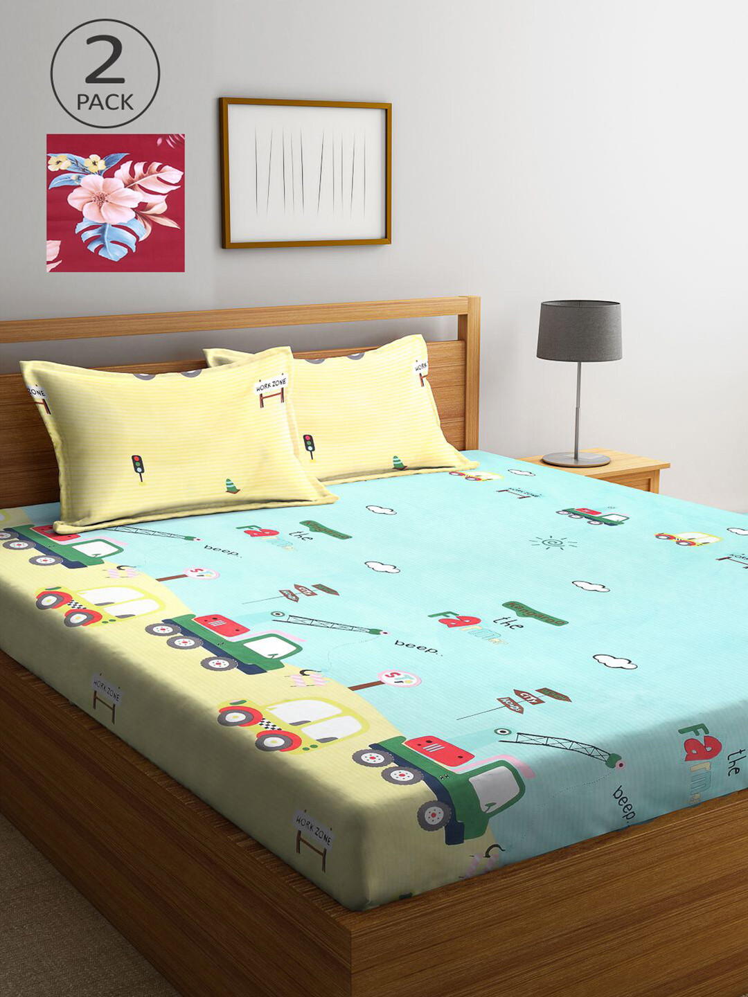 KLOTTHE Blue & Maroon Cartoon Characters 210 TC 2 King Bedsheet with 4 Pillow Covers
KLOTTHE Blue & Maroon Cartoon Characters 210 TC 2 King Bedsheet with 4 Pillow Covers