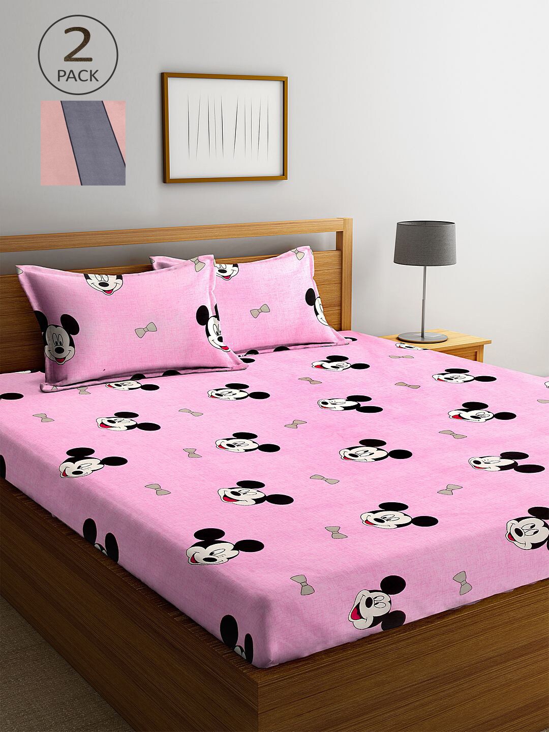 KLOTTHE Pink & Purple Cartoon Characters 210 TC 2 King Bedsheet with 4 Pillow Covers
KLOTTHE Pink & Purple Cartoon Characters 210 TC 2 King Bedsheet with 4 Pillow Covers
