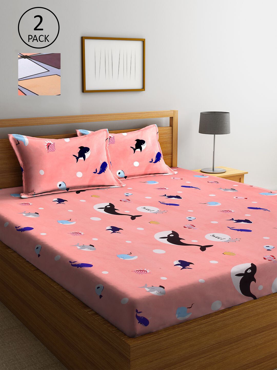 KLOTTHE Multicoloured Cartoon Characters 210 TC 2 King Bedsheet with 4 Pillow Covers, Multi
KLOTTHE Multicoloured Cartoon Characters 210 TC 2 King Bedsheet with 4 Pillow Covers, Multi