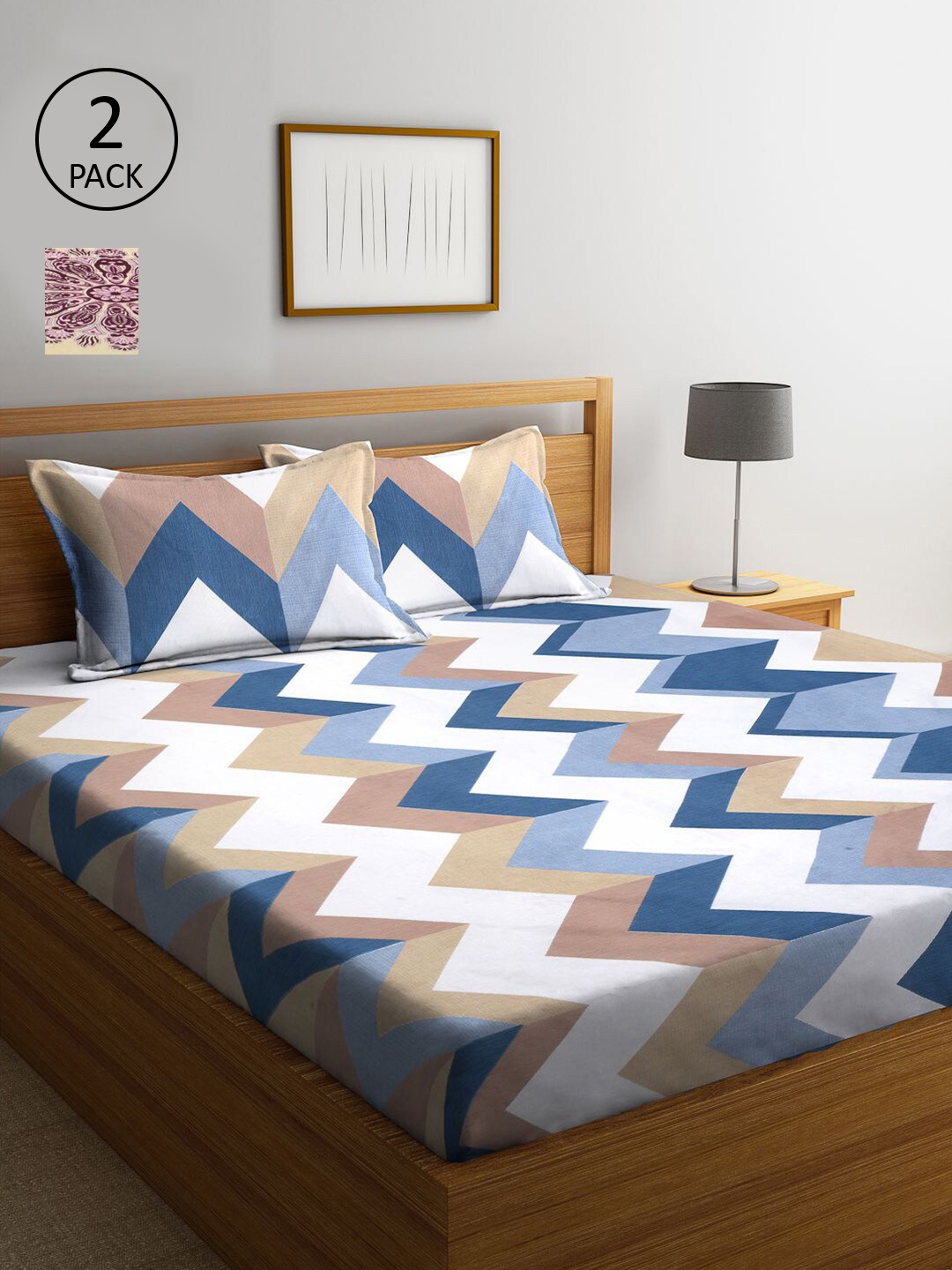 KLOTTHE Cream-Coloured & White Ethnic Motifs 210 TC 2 King Bedsheet with 4 Pillow Covers
KLOTTHE Cream-Coloured & White Ethnic Motifs 210 TC 2 King Bedsheet with 4 Pillow Covers