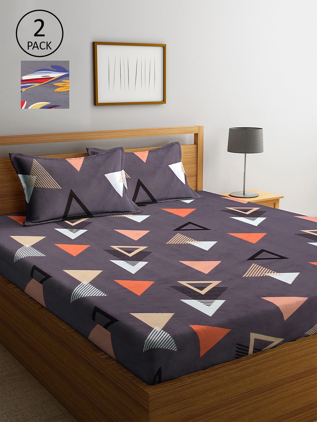 KLOTTHE Multicoloured Geometric 210 TC 2 King Bedsheet with 4 Pillow Covers, Multi
KLOTTHE Multicoloured Geometric 210 TC 2 King Bedsheet with 4 Pillow Covers, Multi