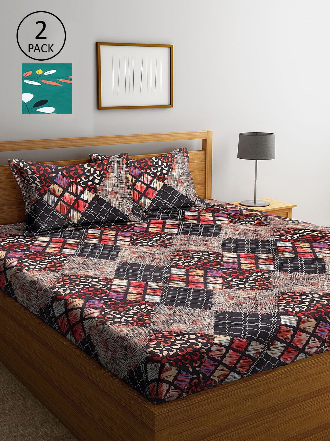 KLOTTHE Multicoloured Geometric 210 TC 2 King Bedsheet with 4 Pillow Covers, Multi
KLOTTHE Multicoloured Geometric 210 TC 2 King Bedsheet with 4 Pillow Covers, Multi