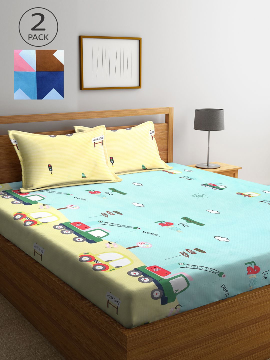 KLOTTHE Multicoloured Cartoon Characters 210 TC 2 King Bedsheet with 4 Pillow Covers, Multi
KLOTTHE Multicoloured Cartoon Characters 210 TC 2 King Bedsheet with 4 Pillow Covers, Multi