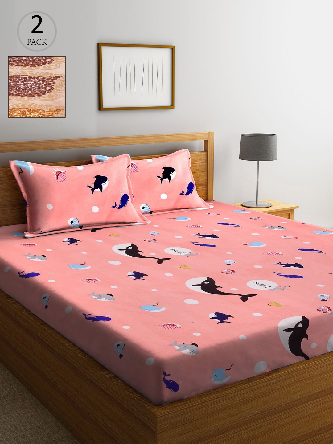 KLOTTHE Multicoloured Cartoon Characters 210 TC 2 King Bedsheet with 4 Pillow Covers, Multi
KLOTTHE Multicoloured Cartoon Characters 210 TC 2 King Bedsheet with 4 Pillow Covers, Multi