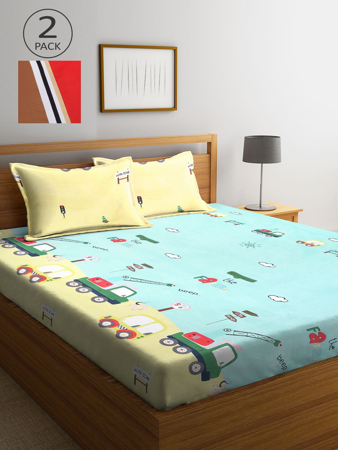 KLOTTHE Yellow & Blue Cartoon Characters 210 TC 2 King Bedsheet with 4 Pillow Covers
KLOTTHE Yellow & Blue Cartoon Characters 210 TC 2 King Bedsheet with 4 Pillow Covers