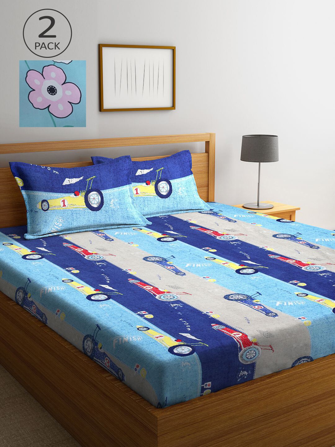 KLOTTHE Multicoloured Cartoon Characters 210 TC 2 King Bedsheet with 4 Pillow Covers, Multi
KLOTTHE Multicoloured Cartoon Characters 210 TC 2 King Bedsheet with 4 Pillow Covers, Multi
