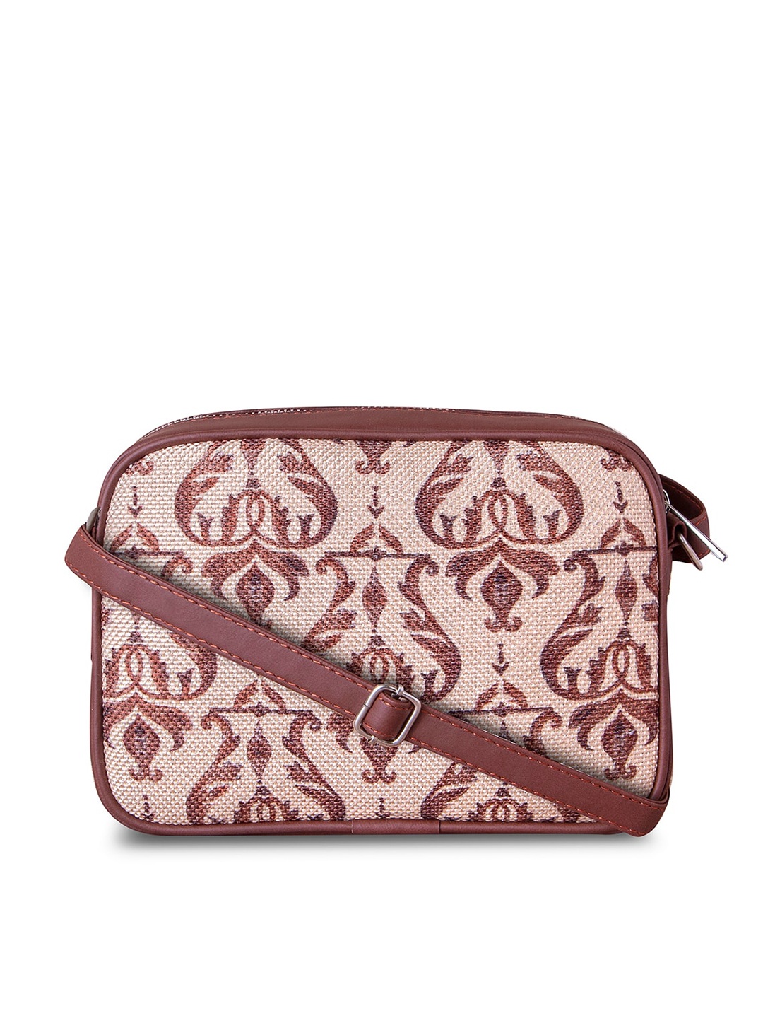 ZOUK Brown Structured Sling Bag
