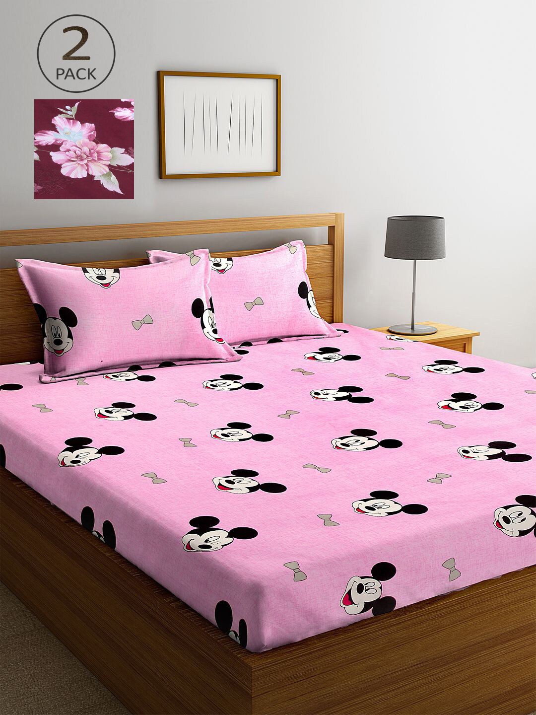 KLOTTHE Pink & Maroon Cartoon Characters 210 TC 2 King Bedsheet with 4 Pillow Covers
KLOTTHE Pink & Maroon Cartoon Characters 210 TC 2 King Bedsheet with 4 Pillow Covers