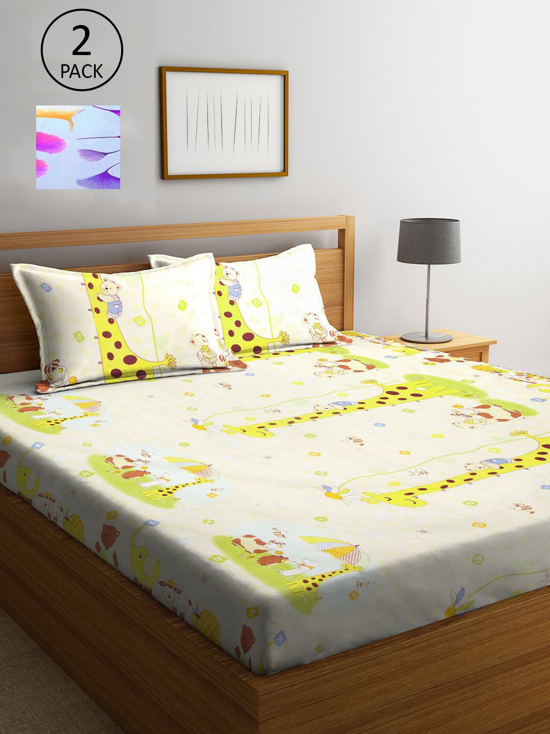 KLOTTHE Yellow & Blue Cartoon Characters 210 TC 2 King Bedsheet with 4 Pillow Covers
KLOTTHE Yellow & Blue Cartoon Characters 210 TC 2 King Bedsheet with 4 Pillow Covers