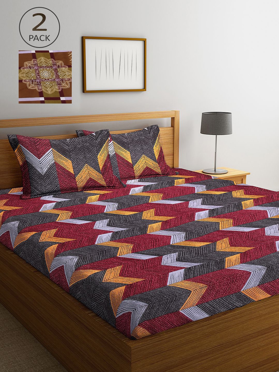 KLOTTHE Multicoloured Geometric 210 TC 2 King Bedsheet with 4 Pillow Covers, Multi
KLOTTHE Multicoloured Geometric 210 TC 2 King Bedsheet with 4 Pillow Covers, Multi