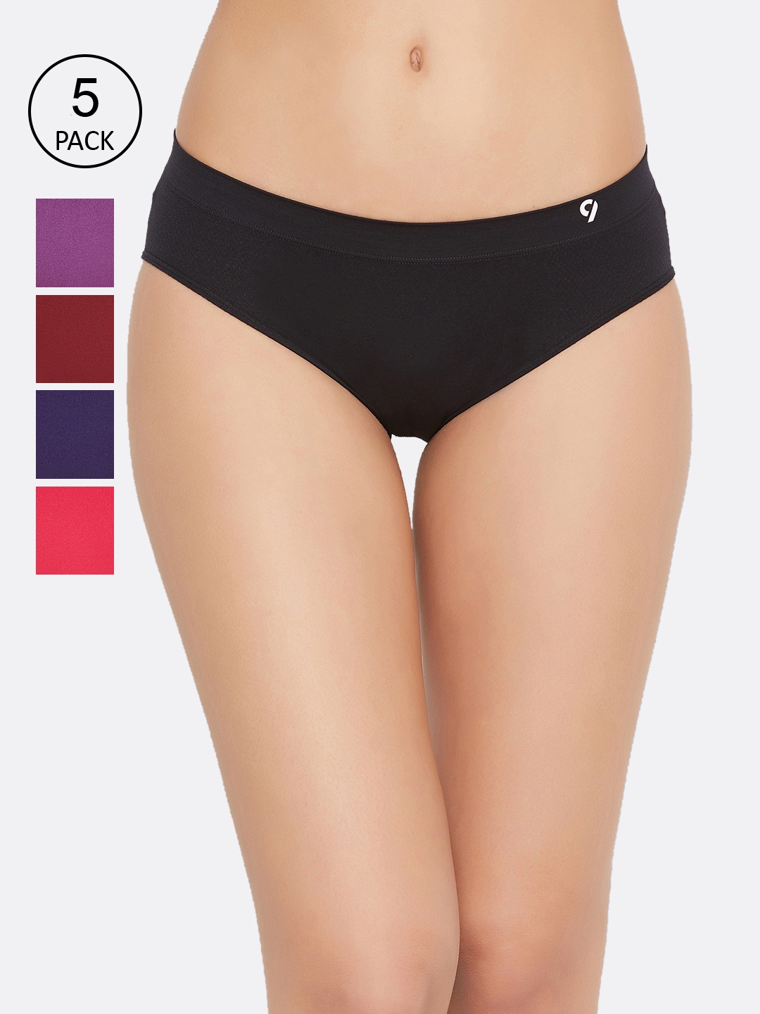 C9 AIRWEAR Women Pack Of 5 Assorted Mid-Rise Basic Briefs