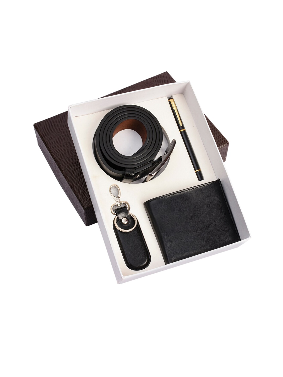 BuckleUp Men Black Accessory Gift Set