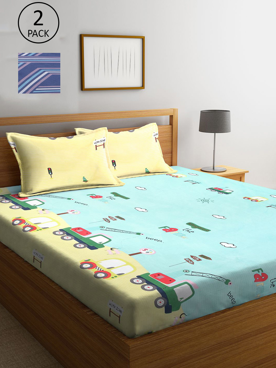 KLOTTHE Multicoloured Cartoon Characters 210 TC 2 King Bedsheet with 4 Pillow Covers, Multi
KLOTTHE Multicoloured Cartoon Characters 210 TC 2 King Bedsheet with 4 Pillow Covers, Multi
