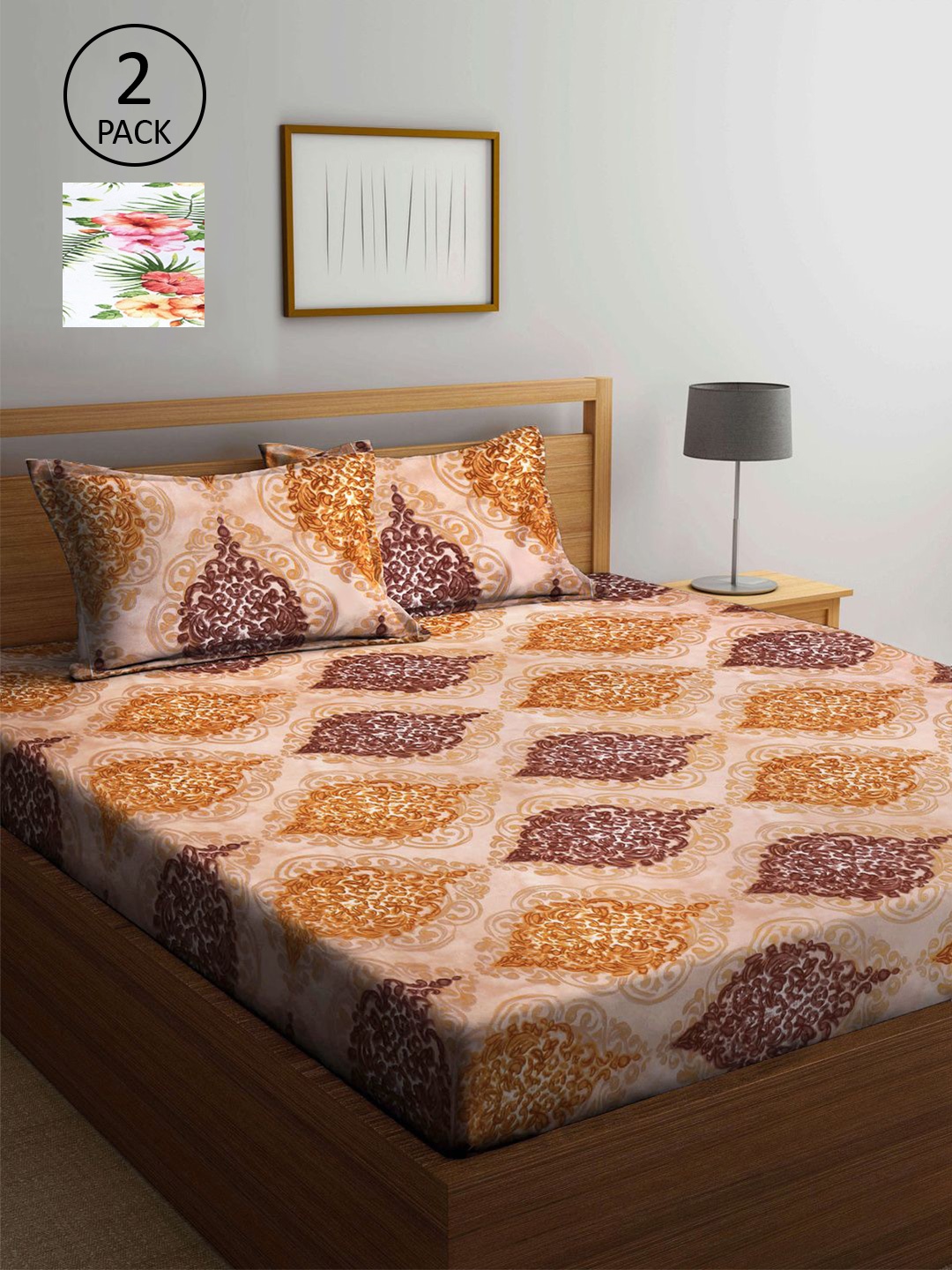 KLOTTHE Multicoloured Ethnic Motifs 210 TC 2 King Bedsheet with 4 Pillow Covers, Multi
KLOTTHE Multicoloured Ethnic Motifs 210 TC 2 King Bedsheet with 4 Pillow Covers, Multi