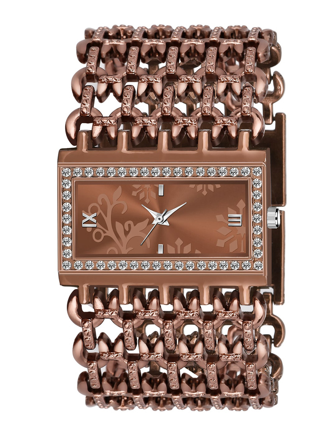 HAPPY KHAJANA Women Brown Brass Embellished Dial & Bracelet Style Straps Analogue Watch
HAPPY KHAJANA Women Brown Brass Embellished Dial & Bracelet Style Straps Analogue Watch