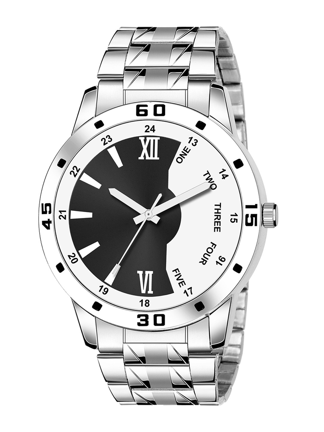 HAPPY KHAJANA Men Black Brass Printed Dial & Stainless Steel Bracelet Style Straps Analogue Watch
HAPPY KHAJANA Men Black Brass Printed Dial & Stainless Steel Bracelet Style Straps Analogue Watch