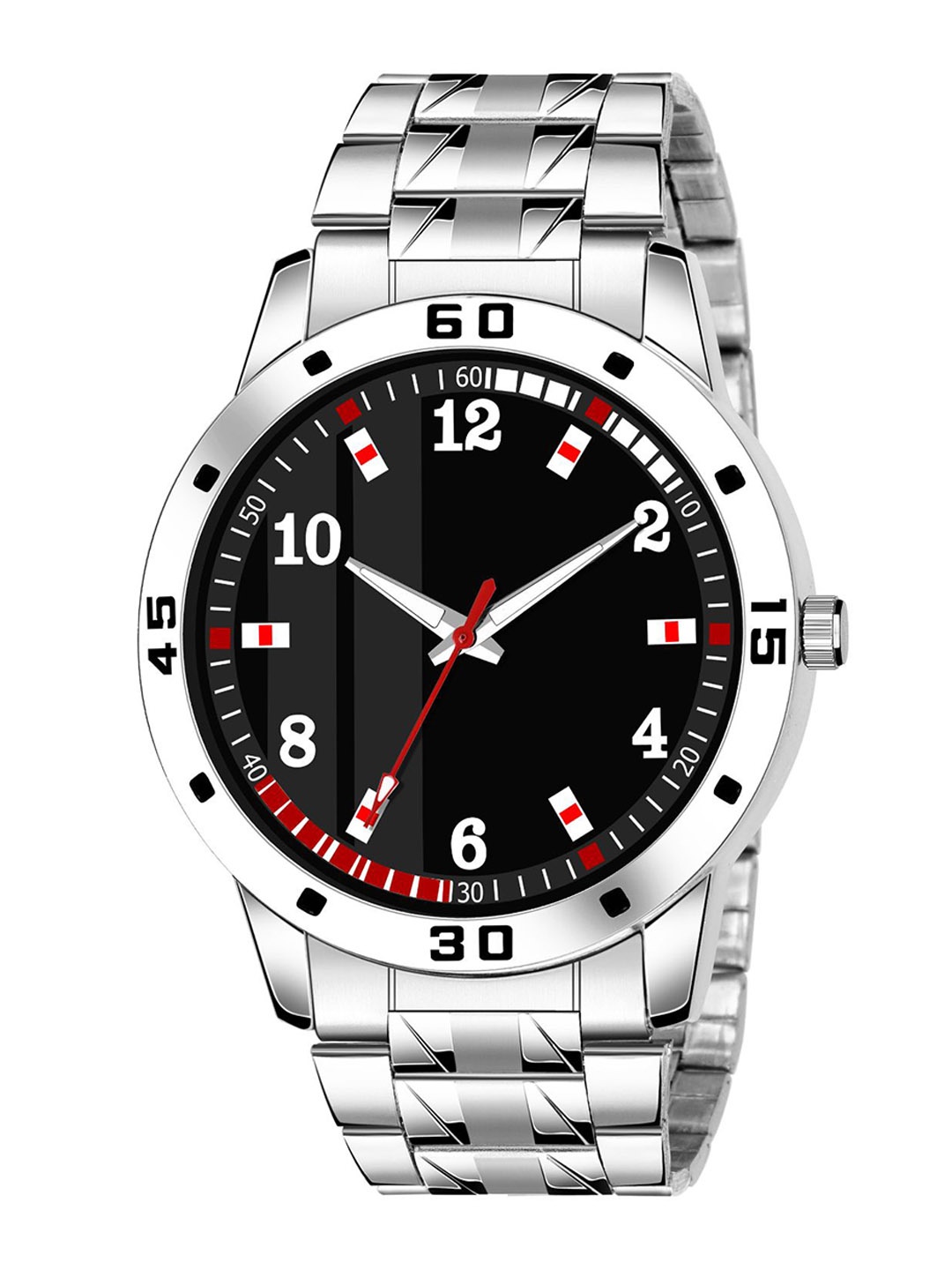HAPPY KHAJANA Men Black Brass Printed Dial & Steel Toned Stainless Steel Bracelet Style Straps Analogue Watch KJR_63-Black
HAPPY KHAJANA Men Black Brass Printed Dial & Steel Toned Stainless Steel Bracelet Style Straps Analogue Watch KJR_63-Black