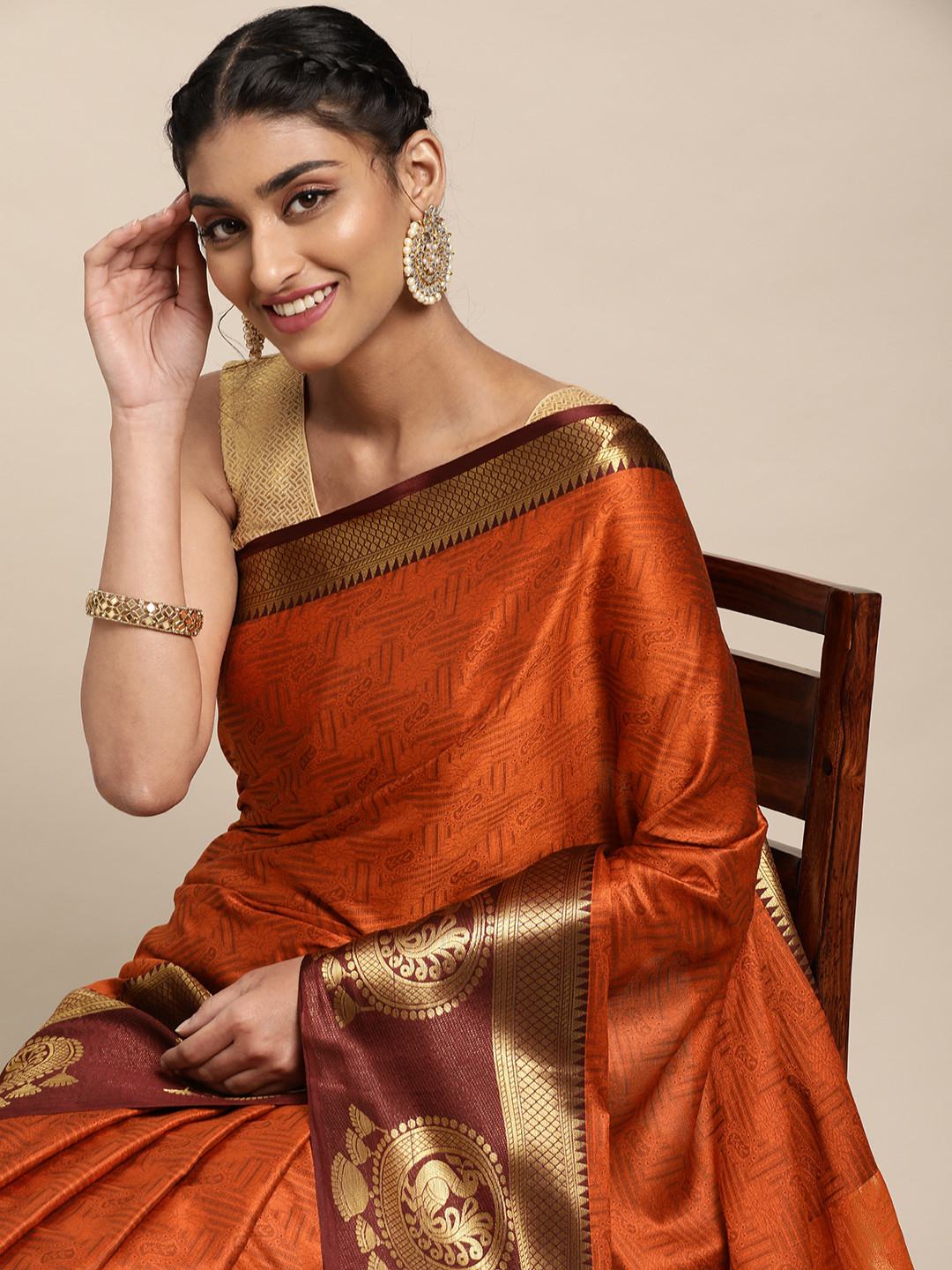 VASTRANAND Rust Red Woven Design Banarasi Saree
VASTRANAND Rust Red Woven Design Banarasi Saree