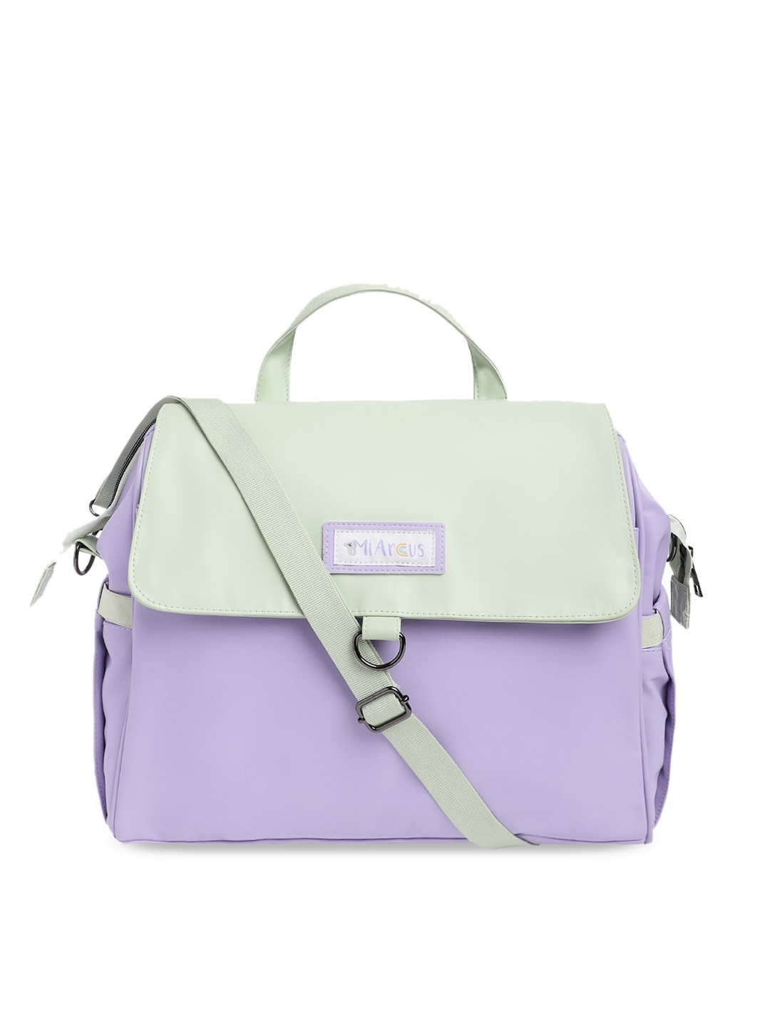 

MiArcus Purple & Green Diaper Bag with Laptop Storage
