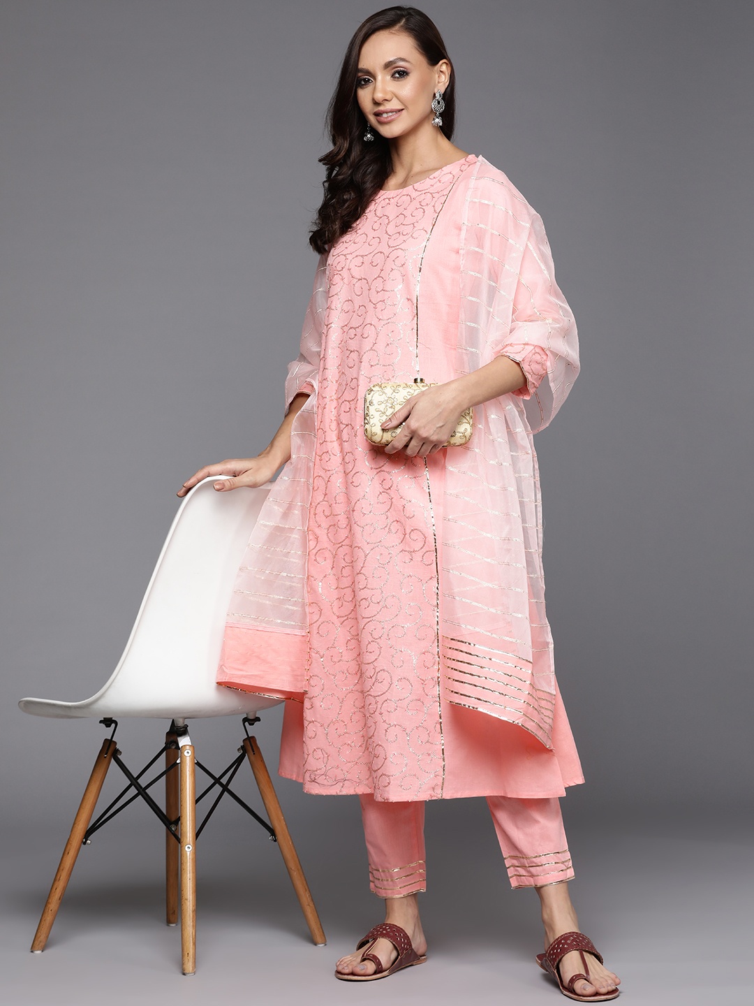 Indo Era Women Pink Ethnic Motifs Embroidered Sequinned Kurta with Trousers & With Dupatta
Indo Era Women Pink Ethnic Motifs Embroidered Sequinned Kurta with Trousers & With Dupatta