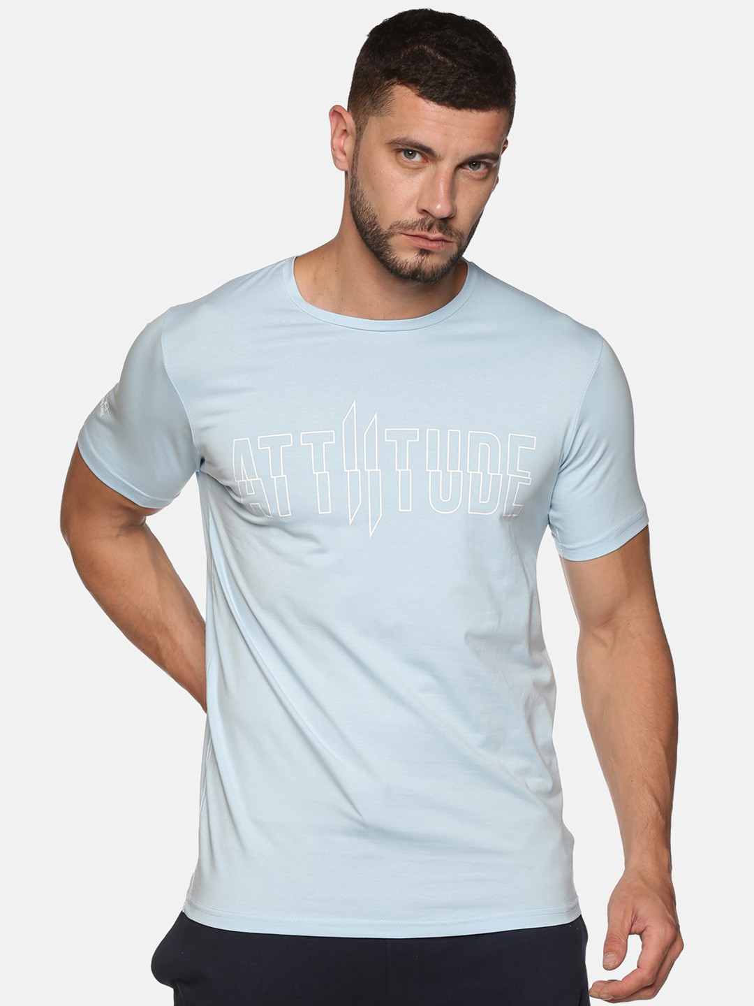 ATTIITUDE Men Blue Typography Printed Dri-FIT Cotton Slim Fit T-shirt
ATTIITUDE Men Blue Typography Printed Dri-FIT Cotton Slim Fit T-shirt