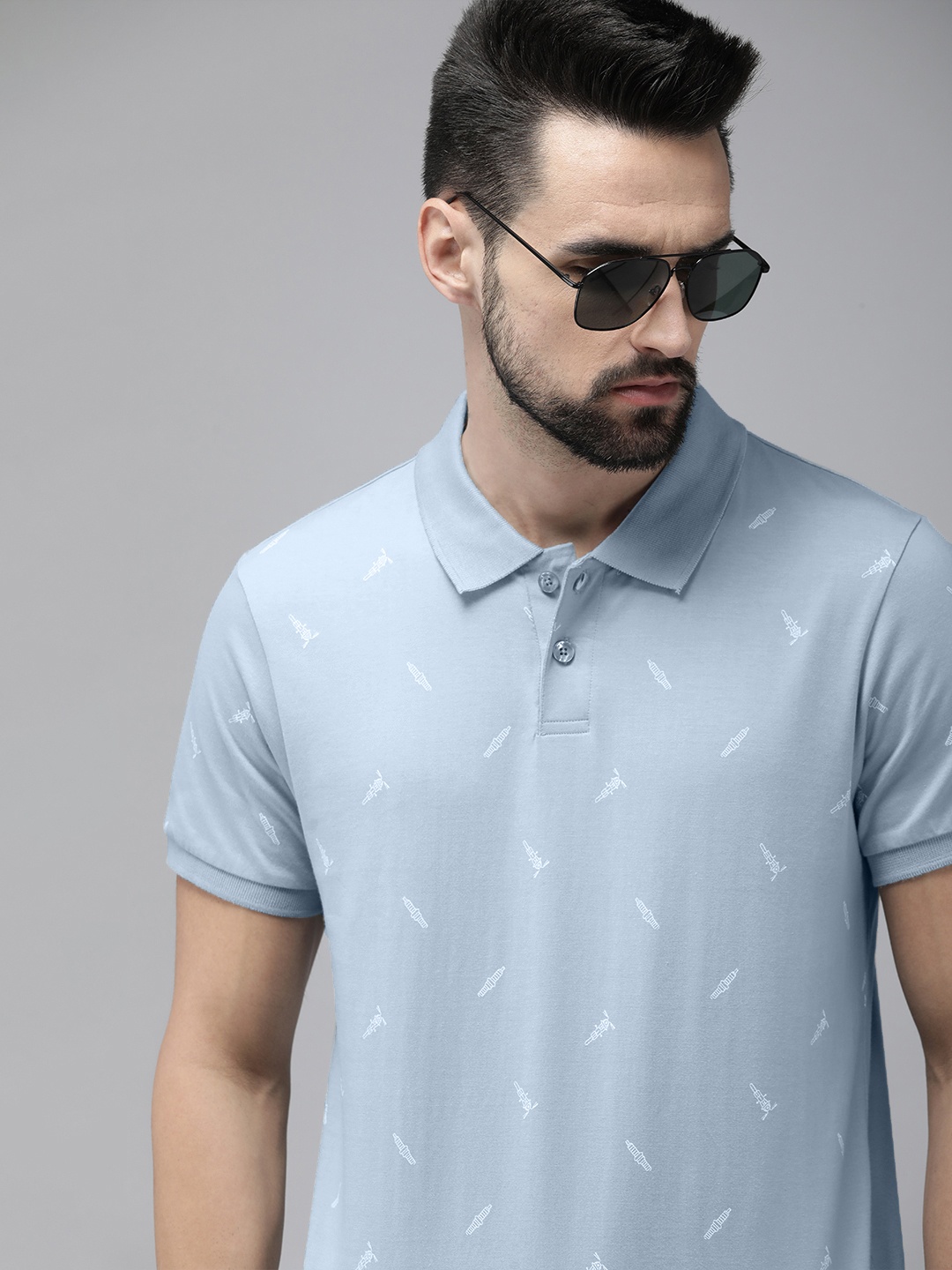 The Roadster Lifestyle Co Men Blue & White Biker Printed Polo Collar Pure Cotton T-shirt
The Roadster Lifestyle Co Men Blue & White Biker Printed Polo Collar Pure Cotton T-shirt