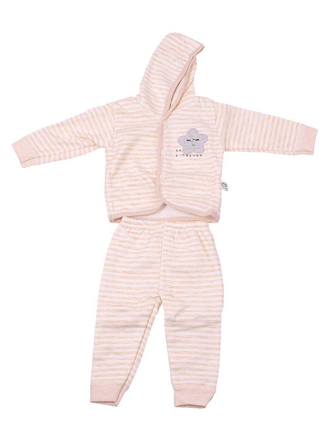 Moms Home Infant Kids Off-White & Beige Striped Hooded Organic Cotton Shirt with Joggers
Moms Home Infant Kids Off-White & Beige Striped Hooded Organic Cotton Shirt with Joggers