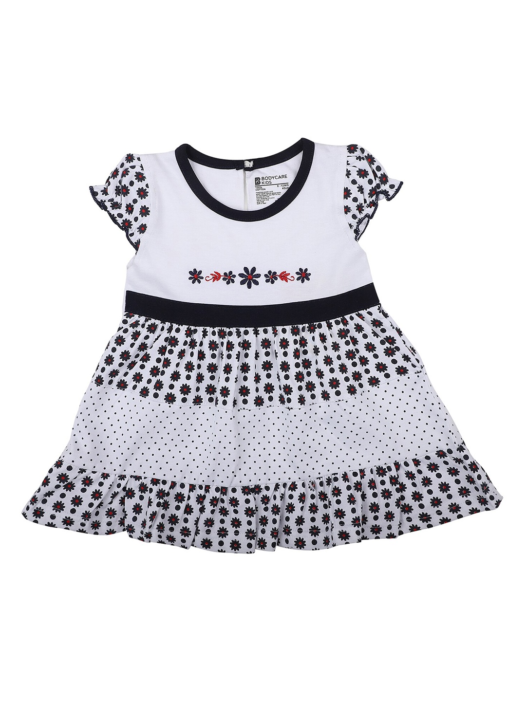 Bodycare Girls White & Black Floral Printed Tiered Cap Sleeves Cotton Fit & Flare Dress
Bodycare Girls White & Black Floral Printed Tiered Cap Sleeves Cotton Fit & Flare Dress