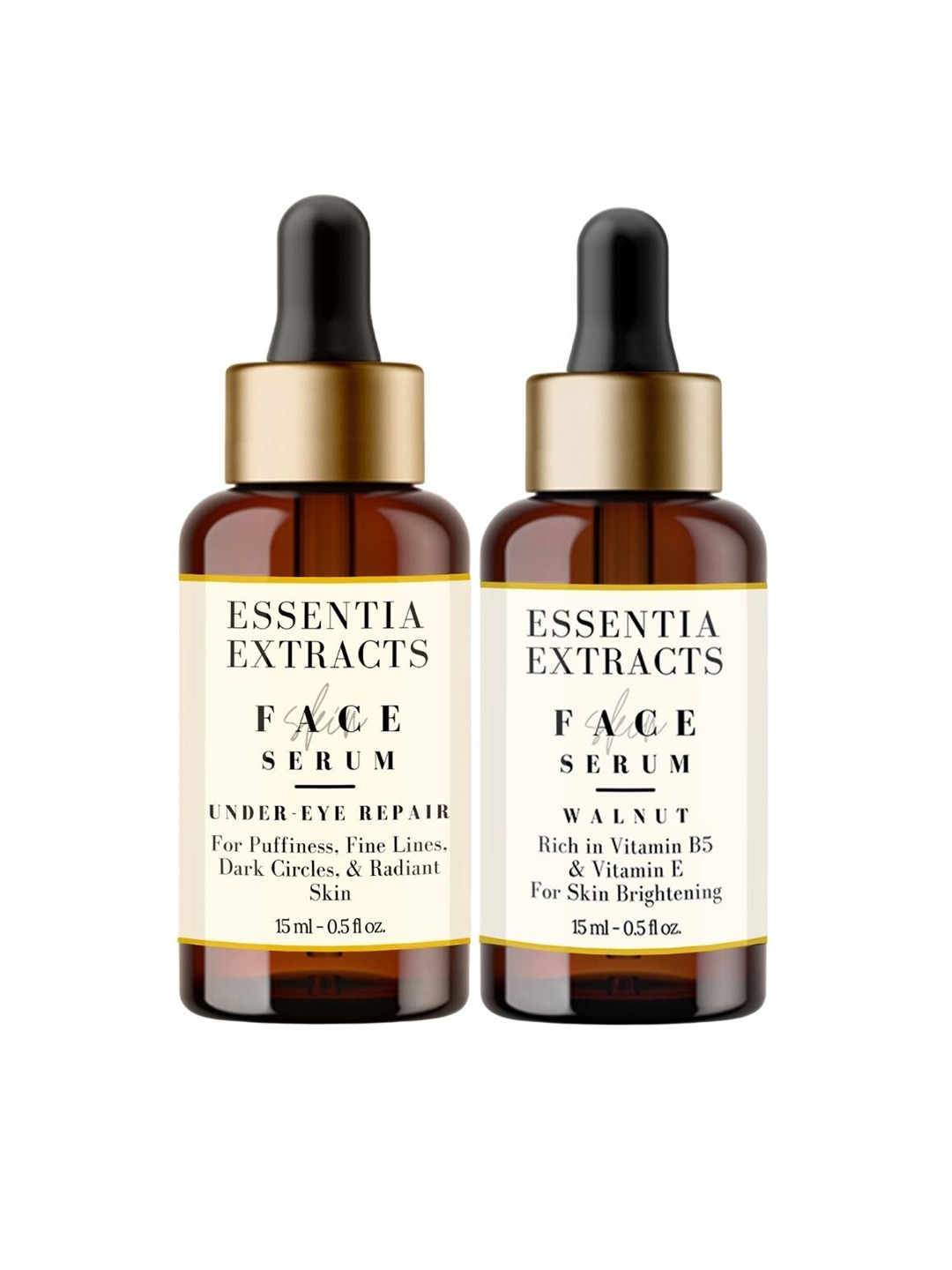 ESSENTIA EXTRACTS Set of Walnut & Under Eye Repair Face Serum - 15 ml Each, Off white
ESSENTIA EXTRACTS Set of Walnut & Under Eye Repair Face Serum - 15 ml Each, Off white