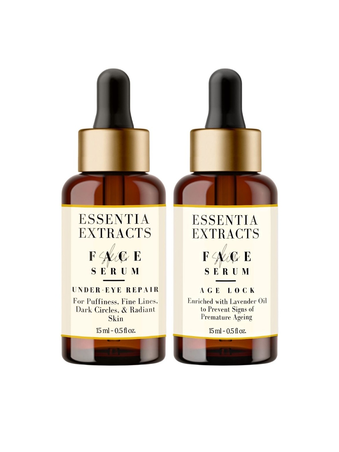 ESSENTIA EXTRACTS Set of Under-Eye Repair & Age Lock Face Serums - 15 ml Each, Off white
ESSENTIA EXTRACTS Set of Under-Eye Repair & Age Lock Face Serums - 15 ml Each, Off white