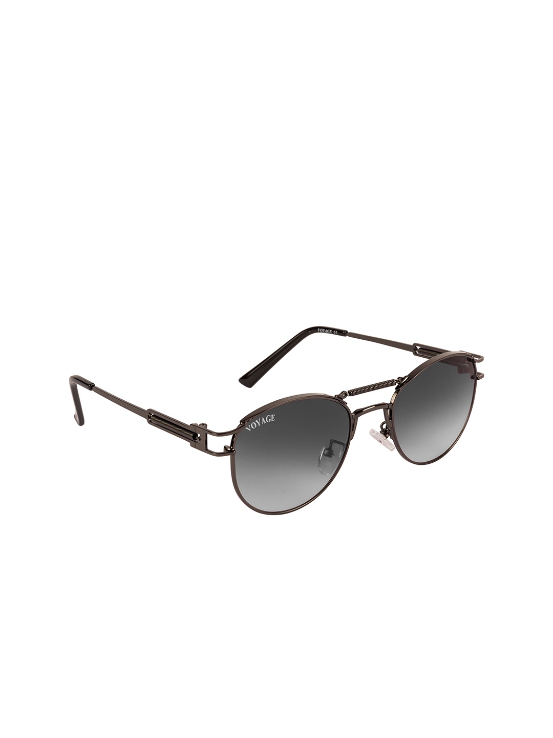Voyage Grey Lens & Black Round Sunglasses with UV Protected Lens